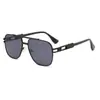 2294 Gafas de Sol de Metal con Doble Puente y Forma poligonal Exportación Transfronteriza Amazon UV400 Tendencia de Moda