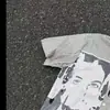 Directo de Fábrica Marca Americana de Moda Camisa de Manga Corta con Estampado de Personaje Oscuro para Hombre Verano Holgada Cuadros Estilo Visual Manga Corta