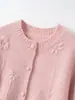 Abrigo de cachemira grueso de cinco agujas, cuello redondo holgado, cárdigan de punto bordado de 26 nuevos estilos, top de estilo casual, diseño versátil