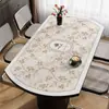 Jogo Americano Oval para Mesa de Jantar Estilo Francês, Impermeável, à Prova de Óleo, Não Lavável, Preto e Branco, Estilo Simples, Luxo Leve, Sensação de Alta Qualidade, Toalha de Mesa Redonda