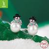 Charme de prata original jóias de Natal terno árvore de Natal boneco de neve mulheres cross-border s925 prata esterlina premium presente de luxo