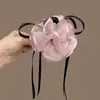 Pinza de Resorte con Cinta de Lazo Floral Dulce para Cabello Semirecogido en la Parte Trasera de la Cabeza, Nuevo Accesorio para el Cabello 2025, Tocado Elegante