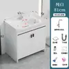 Baño Panal de Abeja Aluminio Gabinete de Baño Combinación de Gabinete para Lavabo Lavabo Integrado Cerámica Lavamanos de Pie para Balcón
