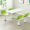 Mesa y Sillas Integradas para Comedor, Área de Comedor para Personal de Comedor Escolar, Mesa de Comedor Impermeable Integrada de Cuatro Plazas para Restaurante
