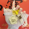 Colgante Flor de Dinero con Lámina Dorada Lanyard para Teléfono Llavero Accesorios Decoración de Dibujos Animados Encanto para Bolso Regalo Accesorio para Teléfono