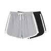 Pantalones Cortos Deportivos de Color Bloqueado de Cintura Alta Elástica con Cordón Estilo Coreano Talla Grande Sueltos Adelgazantes Casuales 63988
