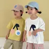 Camiseta de Manga Corta para Niños Niños Verano Algodón Puro 2026 Nueva Ropa de Verano Bebé Dibujos Animados Hombro Caído Top para Niñas