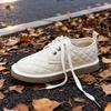 Zapatos de Pan Cálido Gruesos con Cordones de Suela Blanda para Mujer 2025 Otoño e Invierno Nuevos Zapatos de Algodón Aterciopelado Botas de Nieve Casuales Versátiles