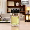 Taza de Negocios de Doble Pared de Alto Borosilicato con Separación de Té y Agua, Taza de Vidrio Antiescaldado, Taza de Vidrio de Alta Transparencia para Preparar Té, Taza de Té para Coche