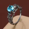 Anillo de Calavera de Cuatro Garras con Circonita de Nuevo Estilo para Mujer en Aliexpress Transfronterizo, Anillo Personalizado de Alto Nivel Moderno Retro para Dedo Índice