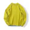 Camiseta de Manga Larga con Media Cremallera y Puntadas de Color Contrastante para Hombre y Mujer, Diseño Americano, Holgada, Deportiva y Versátil, Pareja 9305