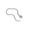 Corea del Sur Dongdaemun Joyería Brillante de Plata Plata de Ley S925 Cuadrado Marca Inglesa Pulsera de Cuentas Redondas Diseño de Nicho Diario Combinable con Todo