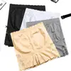 Pantalones de Seguridad sin Ropa Interior para Mujer Anti-Encaje Hielo Fresco Pantalones de Tres Puntos Cintura Alta Leggings de Cinco Puntos OK Boxers