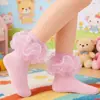 Calcetines para Niña con Borde de Encaje, Transpirables, Estilo Princesa Lindo, Calcetines de Bebé de Caña Media, Estilo Delgado de Verano, Al Por Mayor en Stock