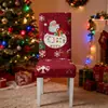 Nueva Funda de Silla Decorativa Navideña Elástica Estampada, Funda de Silla Universal de Cobertura Total con Respaldo Alto/Recto, Funda de Silla de Comedor Navideña