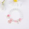 Pulseira de Cristal Cão Canela Ins para Meninas Sanrio Casal Cristal Cristal Rosa Pulseira Floral Estudante Melhor Amigo Presente