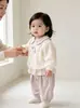 Conjunto de Moda Estilo Coreano para Niñas Sudadera Conjunto Separado Suave y Esponjoso Línea A Cuello de Muñeca Jersey Puños de Canalé Pantalones de Campana