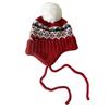 Gato Hermano Lindo Peluche Bola Sombrero Envolvente de Cabeza Grande Invierno para Mujer Romboidal Atado Protección para las Orejas Cálido Gorro de Lana
