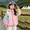 Cortavientos con capucha nuevo para primavera y otoño 2026 para niñas, top elegante y casual para niñas pequeñas y bebés, chaqueta cortavientos para niños
