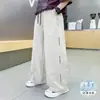 Pantalones finos de verano para niños, nuevo estilo 2026, pantalones de trabajo para niños mayores, pantalones de pierna ancha para niños, pantalones casuales de verano para niños