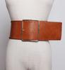 Cinturón de mezclilla con hebilla cuadrada para mujer, de cuero, simple, combinable con todo, ancho, estilo coreano, universal para estudiantes, moda, moderno, cinturón para pantalones