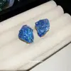 Pendientes Florales Geométricos con Tachuelas de Diamante Aguja Plateada, Pendientes Versátiles de Tendencia de Nicho Únicos y de Moda, Pendientes de Lujo Ligero de Gama Alta para Mujer