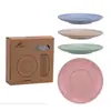 Prato de mesa para incenso de trigo prato de tigela de palha de trigo decomponível prato de caixa de presente de papel Kraft atacado RS-8426