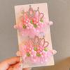 Corona de hadas para niñas con flores, anillo de goma para el intestino delgado, diadema con tendón, flor rosa para la cabeza, correa para la cabeza con cola de caballo para bebés