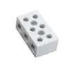 Terminal de fiação cerâmico direto da fábrica resistente a altas temperaturas baixa frequência 3 entradas 3 saídas grande 8 furos 30A isolamento cerâmico resistente ao desgaste conector