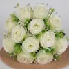Flores Artificiais Rosa Transfronteiriças, 12 Grandes Buquês de Flores Artificiais, Enfeites de Decoração Interna, Flores Secas para Casamento, Flores de Seda, Flores de Plástico Atacado