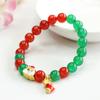 Pulsera Personalizada de Ágata Roja Pulsera de Calcedonia Verde Fábrica de Joyería Navideña Venta al por Mayor Dropshipping S3111404