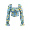 L26230-26 Novo Estilo de Início de Primavera Estilo Resort Francês Estilo Pastoral Fresco Casual Camisa Curta com Estampa de Limão