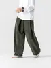 Pantalones de pana de pierna ancha retro japoneses nuevos para otoño 2024 para hombre, holgados, con caída, talla grande, rectos, casuales, largos