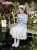 Tops para Niñas Jellybaby Estilo Francés 2026 Nuevo Suéter para Niños Cuello Camisero Ropa de Otoño para Bebés Camiseta de Manga Larga para Niños Grandes