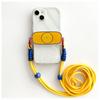 Clip trasero para teléfono móvil con cara sonriente simple, bandolera con cordón de color en contraste, artefacto antipérdida, extraíble, fuerte, duradero, portátil, universal