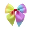 Diadema de Lazo Multicolor Arcoíris Degradado para Niña Pasador Accesorios para el Cabello de Bebé de Niña Clip de Pico de Pato para el Segundo Hijo