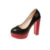 Zapatos de tacón alto con punta redonda y tacón grueso para mujer, moda Otoño 2024