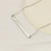 Colgante de Remo Horizontal de Acero de Titanio, Moderno, Sencillo y Personalizado, Cadena Larga Cuadrada Dorada, Versátil Estilo Nuevo