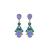 Pendientes Colgantes de Cristal con Pedrería en Forma de Gota Estilo Retro de Corte Collar Cadena para Clavícula Joyería de Trabajo Pesado Set
