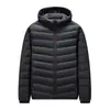 Chaqueta de plumón para hombre 2026 Otoño/Invierno Nueva Ligera con Capucha Cremallera Versión 90% Plumón de Pato Cálida Juvenil Casual Abrigo para Viajar