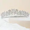 Corona de celebridad de internet tocado corona de pedrería boda cumpleaños ceremonia de cumpleaños Princesa Heredera Novia vestido de novia corona simple