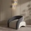 Sillón Individual para Sala de Estar, Sofá Individual Perezoso, Silla de Ocio, Silla de Balcón Curvada de Lujo Ligero de Moda, Silla Tigre para Apartamento Pequeño, Minimalista