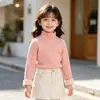 Blusas Yc de Camada Única para Meninos e Meninas Outono e Inverno, Roupas de Exterior Infantis, Roupa Íntima Térmica com Forro de Lã, Roupa de Baixo Espessada, Camiseta Básica de Gola Alta