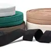 En stock blanco y negro banda elástica de nailon tira de borde para chaqueta de plumón banda de borde acanalada de 2 cm banda elástica horizontal plegada