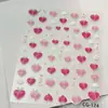 Novos Adesivos Decorativos para Unhas Fofos de Gelo-Transparente em Formato de Coração Gradiente Cor Nude de Verão Acessórios de Diamante Adesivos de Nail Art Brancos