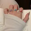 Anillo Nuevo de Esmalte para Croissant para Mujer, Estilo Dulce y Fresco, Nicho, Fresco, Versátil, Personalizado, Anillo Abierto Ajustable
