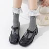Meias com Laço de Renda de Algodão Estilo Lolita Fofas para Mulheres, Primavera e Outono, Meias Sem Costura Estilo Ballet Estilo Miu