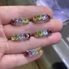 Anillo de Turmalina Anillo de Fila para Mujer Plata de Ley Diseño de Nicho Lujo Accesible Anillo de Piedra Preciosa de Cristal de Gama Alta 2024 Nuevo Estilo Caliente