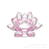 Novo Castiçal de Lótus de Cristal Chinês Artesanato Enfeites Castiçal Cor Molde Pétala Mesa Templo para Atacado