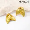 Brincos Personalizados de Aço Titânio Transfronteiriços de Luxo Leve para Mulheres Moda Europeia e Americana Versátil Joias de Alto Padrão Brincos Folha Comércio Atacado